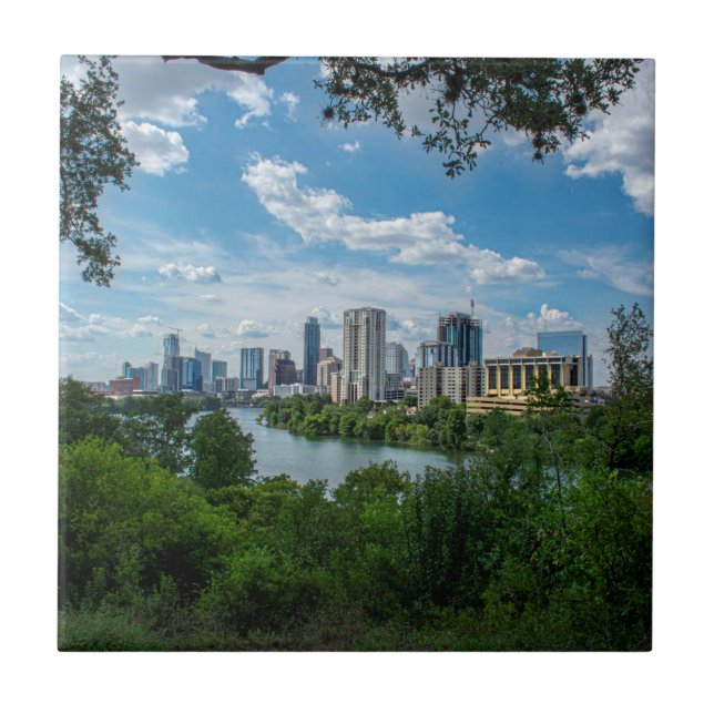 Carreau Centre-ville d'Austin Skyline depuis Norwood - Aus (Devant)