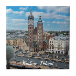 Carreau Centre-ville de Cracovie d'en haut en Pologne