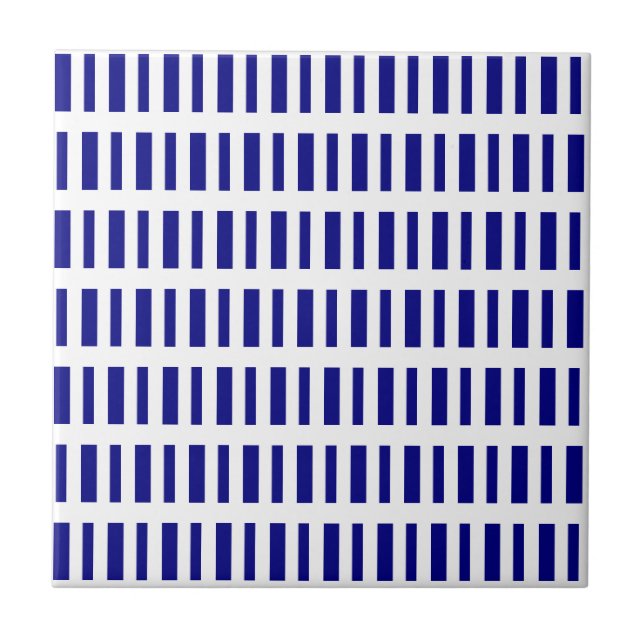 Carreau Ceramic Tile Blue & White Stripe (Devant)