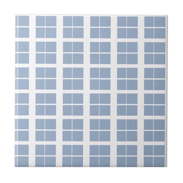 Carreau Ceramic Tile Blue & White Stripe Square (Devant)