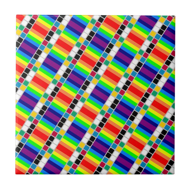 Carreau Ceramic Tile Colorful Colors Square  (Devant)