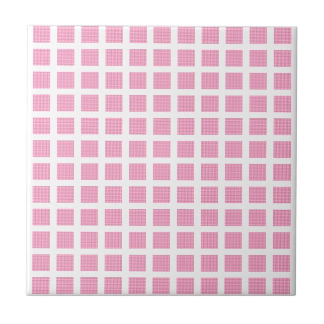 Carreau Ceramic Tile Pink Stripe Square (Devant)