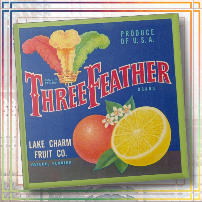 Carreau CERAMIC TILE - "Three Feather" - Crate label (Créateur téléchargé)