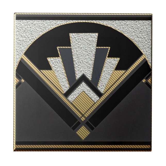 Carreau Céramique Art Déco (Argent/Gris) (Devant)