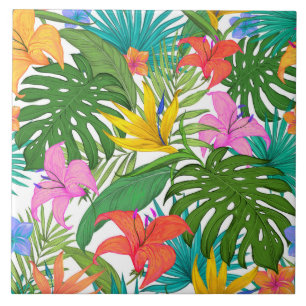 Carreau céramique de fleurs tropicales