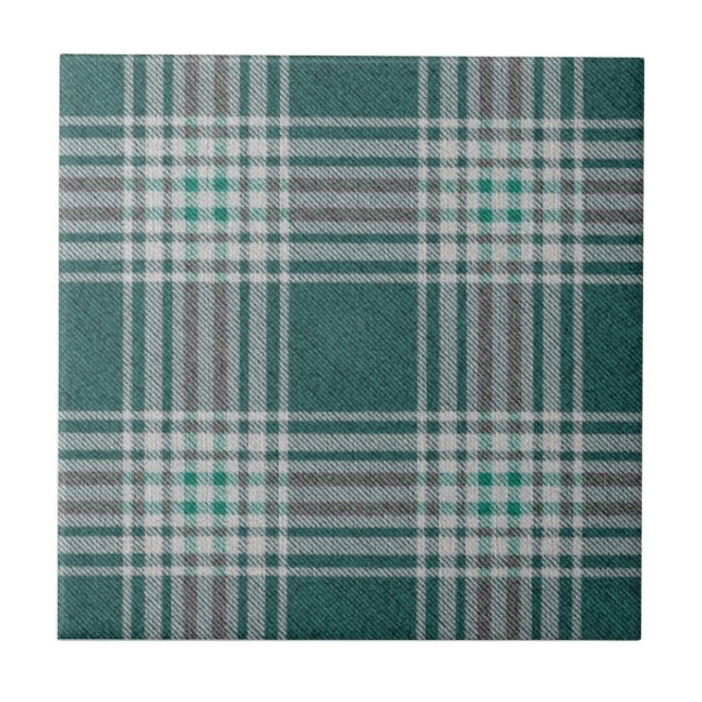 Carreau céramique de style motif tissu vert (Devant)