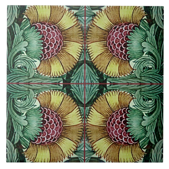 Carreau Céramique de William De Morgan Victorian (Devant)