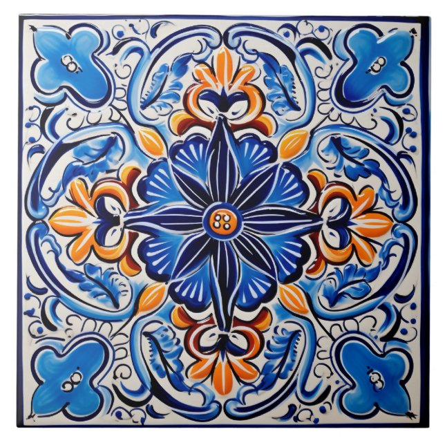 Carreau céramique motif à thème mexicaine (Devant)