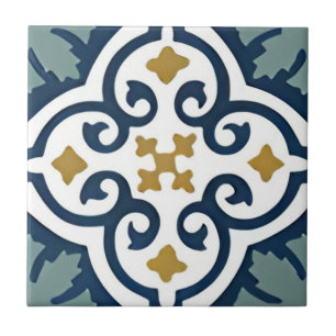Carreau céramique peinte à la main harmonieux motif floral