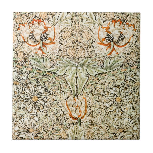 CARREAU CÉRAMIQUE: WILLIAM MORRIS : HONEYSUCKLE (Devant)