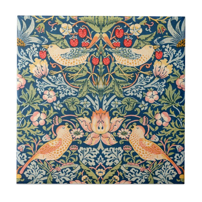 CARREAU CÉRAMIQUE: WILLIAM MORRIS : STRAWBERRY THE (Devant)