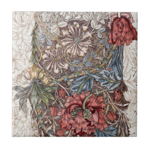 CARREAU CÉRAMIQUE: WILLIAM MORRIS : TULIP SAUVAGE