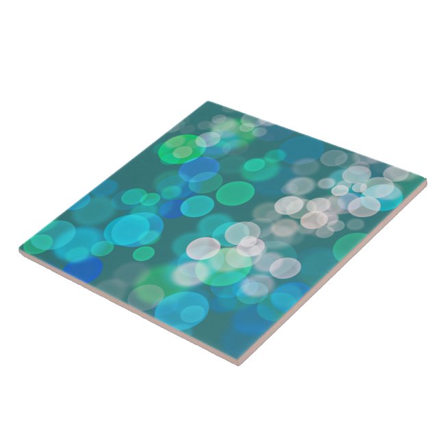 Carreau Cercle de Bokeh bleu et vert (Côté)