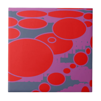 Carreau cercle rouge et art abstrait violet bleu foncé