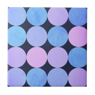 Carreau Cercles bleu violet et rose