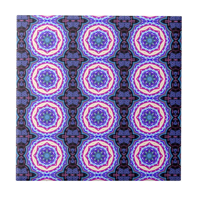 Carreau cercles de mandala tibétains (Devant)