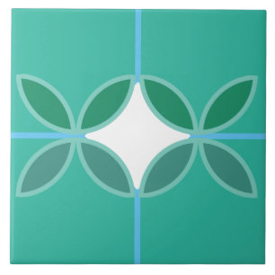 Carreau Cercles pétales géométriques et croix de diamant s