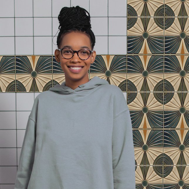 Carreau Cercles solaires Symétrie du milieu du siècle Art  (Créateur téléchargé)