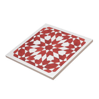 Carreau cérémique Mosaïque marocaine rouge ZELLIGE