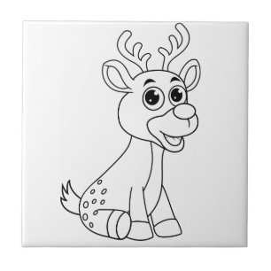 Carreau Cerf Animal Fawn Baby Young Animal Cute Carte post