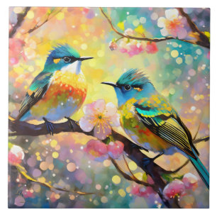 Carreau Cerisier Imaginaire Sunrise Songbirds