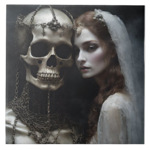 Carreau Cette mariée démoniaque serrée enchaînée par une c