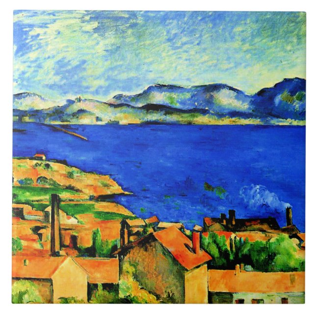 Carreau Cezanne - Golfe de Marseille, célèbre peinture, (Devant)