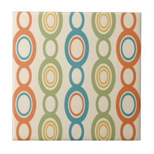 Carreau Chaîne moderne du milieu du siècle Liens colorés