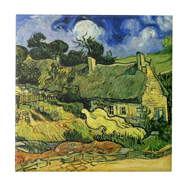 Carreau Chalets à chaume, Cordeville par Vincent van Gogh (Devant)