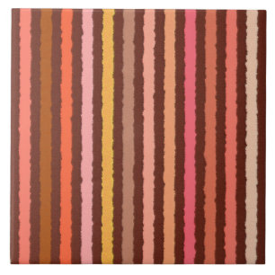 Carreau Chalk Stripes - Chocolat Brown et corail