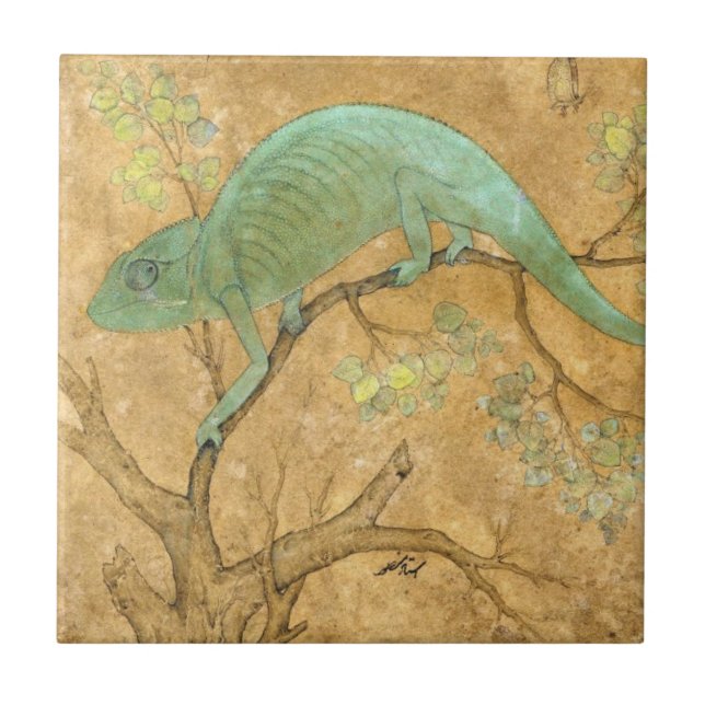 Carreau Chameleon (Lizard) (Reptile) (Art moghol) (Asiatiq (Devant)