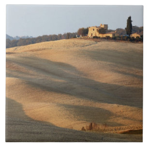 Carreau Champ agricole au coucher du soleil, Val d'Orcia, 