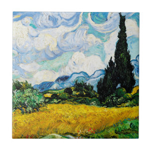 Carreau Champ de blé Vincent Van Gogh avec Cyprès