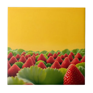 Carreau Champ de Fraises Rouge Vibrant
