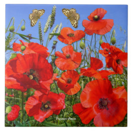 Carreau Champ de pavot coloré