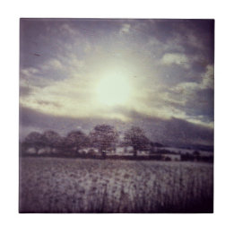 Carreau Champs et collines d'hiver à partir de la fenêtre 