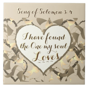 Carreau Chanson de Salomon 3:4 Bible Verse, Coeur