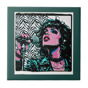 Carreau Chanteur Pop Art Roseurs de musique Musiciens Amat