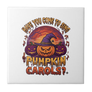 Carreau Chants de Citrouille Halloween Citrouilles Chapeau