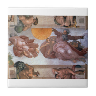 Carreau Chapelle Sixtine Plafond Soleil et Lune Michelange
