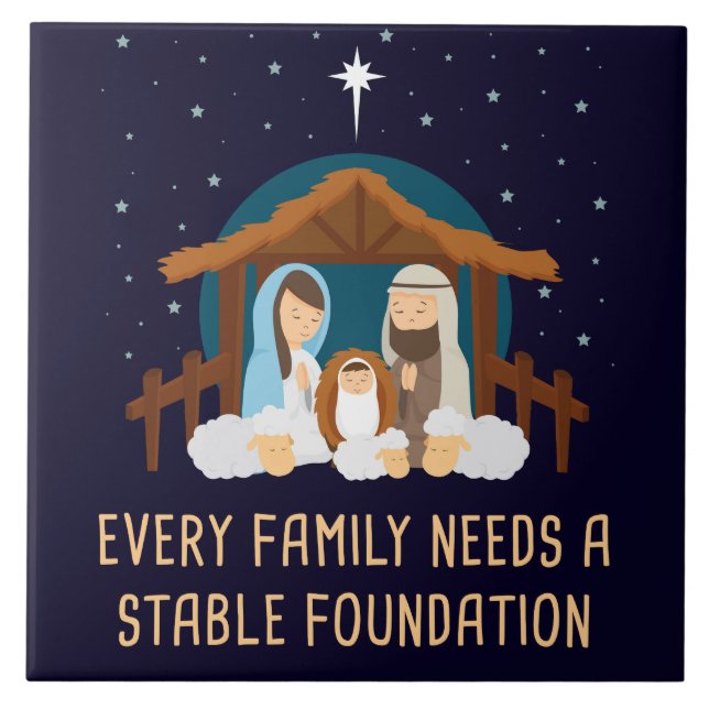 Carreau Chaque famille a besoin d'une fondation stable - N (Devant)