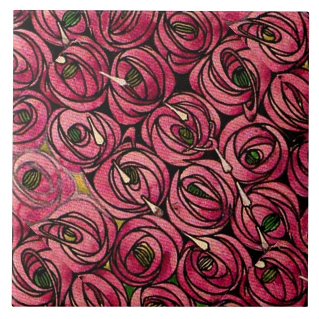 Carreau Charles Mackintosh, Rose (Devant)