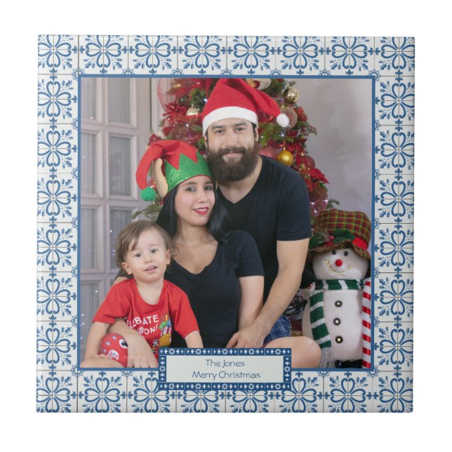 Carreau Charleterie de Noël et pétales de fleurs (Devant)