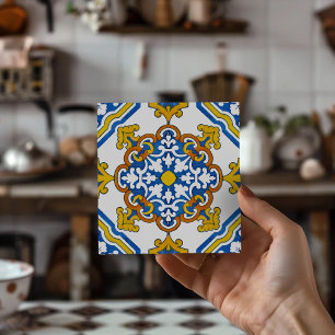Carreau Charme Ancien Inspiré des Motifs d'Azulejo