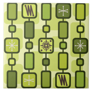 Carreau Chartreuse de l'art géométrique atomique rétro