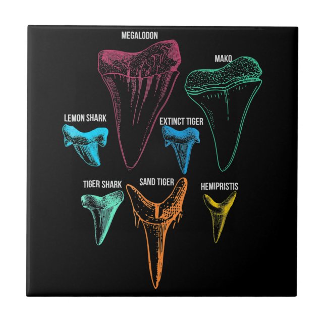 Carreau Chasse aux dents de requin - Cadeaux de requins fo (Devant)