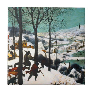 Carreau Chasseurs dans le paysage de neige Pieter Bruegel