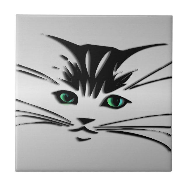 Carreau Chat à oeil vert (Devant)