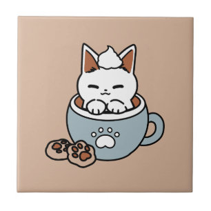 Carreau Chat adorable en Mug Conception de vacances - Chat