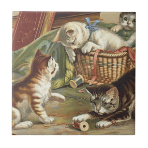 Carreau Chat curieux de PIÈCE EN T